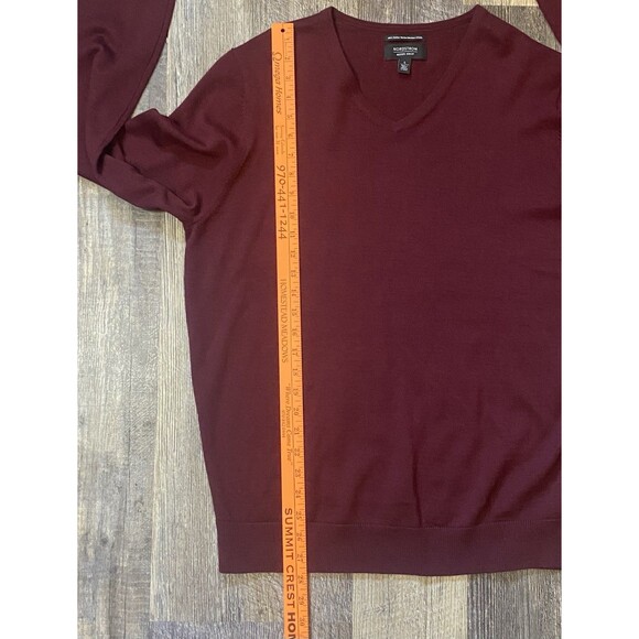 Nordstrom V-Neck 100% Italian Merino Wool Sweater Men's Size Large Burgundy - Picture 6 of 7